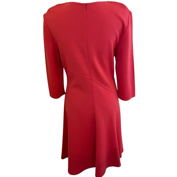 St. John "Pink Grapefruit" Wool Blend Bias Seam Flare Aline Dress 10 - Picture 8 of 13